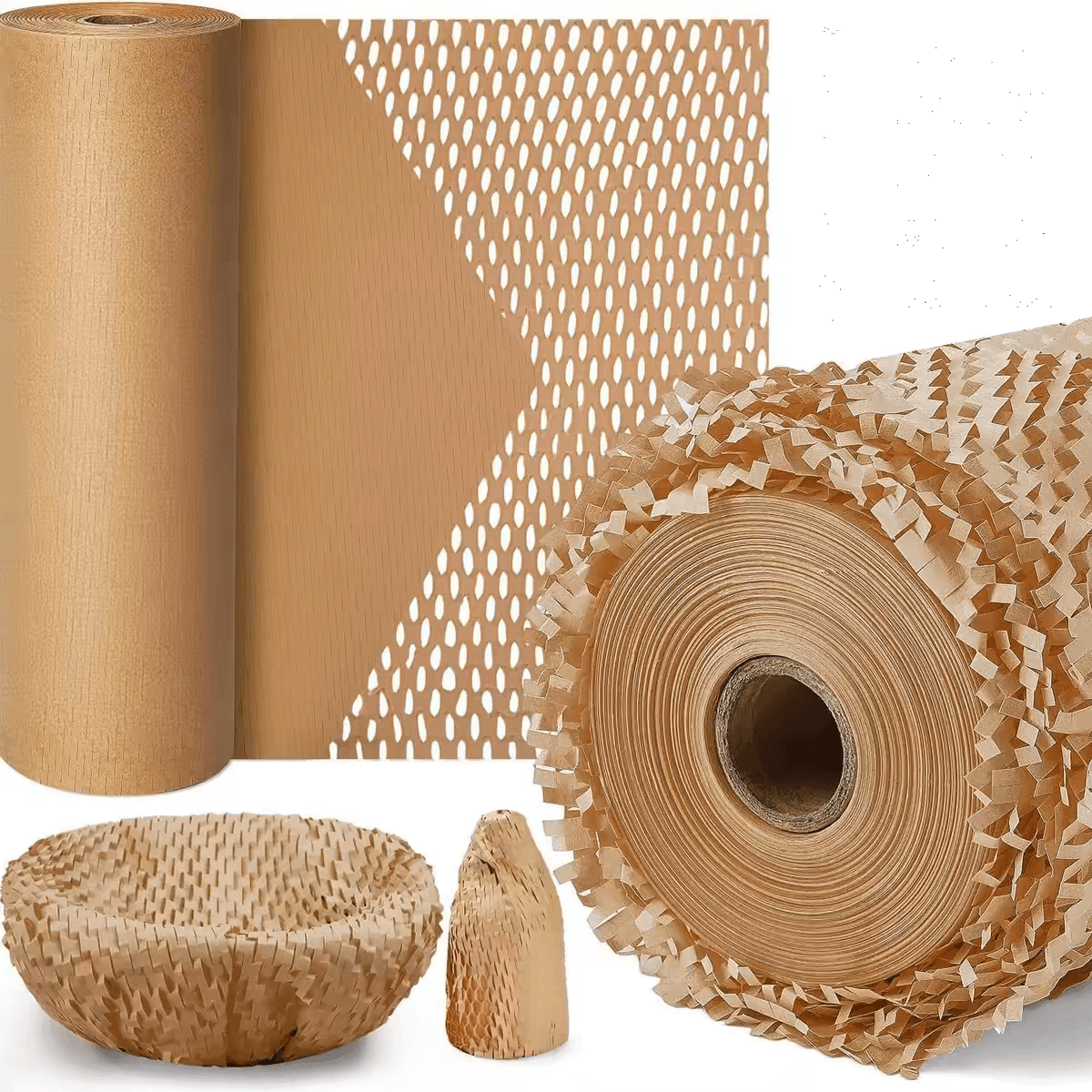 Honeycomb paper packaging rolls and cushioning materials by ALEO FACTORY